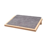 Bamboo Jewelry Display Tray Stand Handcraft Soft for Show Dresser Displaying Large Deep Grey