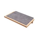 Bamboo Jewelry Display Tray Stand Handcraft Soft for Show Dresser Displaying Large Deep Grey