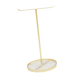 Maxbell Jewelry Display Rack Iron Showcase Dresser T Bar for Pendants Watch Bracelet Gold