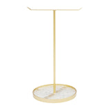 Maxbell Jewelry Display Rack Iron Showcase Dresser T Bar for Pendants Watch Bracelet Gold