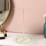 Maxbell Jewelry Display Rack Iron Showcase Dresser T Bar for Pendants Watch Bracelet Gold