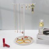 Maxbell Jewelry Display Rack Iron Showcase Dresser T Bar for Pendants Watch Bracelet White