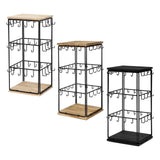 Maxbell Jewelry Organizer Stand Earring Display Stand Holder for Earring Cards Shows Wood Color