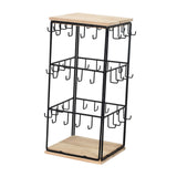 Maxbell Jewelry Organizer Stand Earring Display Stand Holder for Earring Cards Shows Wood Color