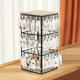 Maxbell Jewelry Organizer Stand Earring Display Stand Holder for Earring Cards Shows Wood Color