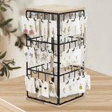 Maxbell Jewelry Organizer Stand Earring Display Stand Holder for Earring Cards Shows Wood Color