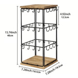 Maxbell Jewelry Organizer Stand Earring Display Stand Holder for Earring Cards Shows Brown