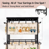 Maxbell Jewelry Organizer Stand Earring Display Stand Holder for Earring Cards Shows Black