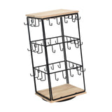 Maxbell Earring Display Stand Holder Jewelry Tower for Pendant Hair Accessories Home Wood Color