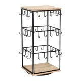 Maxbell Earring Display Stand Holder Jewelry Tower for Pendant Hair Accessories Home Wood Color