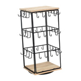 Maxbell Earring Display Stand Holder Jewelry Tower for Pendant Hair Accessories Home Wood Color