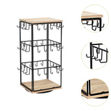 Maxbell Earring Display Stand Holder Jewelry Tower for Pendant Hair Accessories Home Wood Color