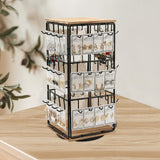 Maxbell Earring Display Stand Holder Jewelry Tower for Pendant Hair Accessories Home Wood Color