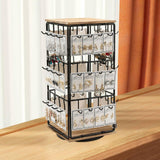 Maxbell Earring Display Stand Holder Jewelry Tower for Pendant Hair Accessories Home Wood Color