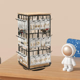 Maxbell Earring Display Stand Holder Jewelry Tower for Pendant Hair Accessories Home Wood Color