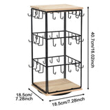 Maxbell Earring Display Stand Holder Jewelry Tower for Pendant Hair Accessories Home Wood Color