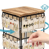 Maxbell Earring Display Stand Holder Jewelry Tower for Pendant Hair Accessories Home Brown