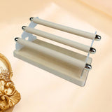 Velvet Finger Ring Display Stand Storage Tower for Office Countertop Wedding Beige