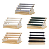 Maxbell Rings Display Stand Unique 4 Tiers Jewelry Organizer for Home Bedroom Vanity White Leather