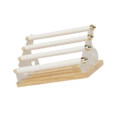 Maxbell Rings Display Stand Unique 4 Tiers Jewelry Organizer for Home Bedroom Vanity White Leather