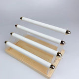 Maxbell Rings Display Stand Unique 4 Tiers Jewelry Organizer for Home Bedroom Vanity White Leather