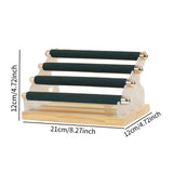 Maxbell Rings Display Stand Unique 4 Tiers Jewelry Organizer for Home Bedroom Vanity Dark Green