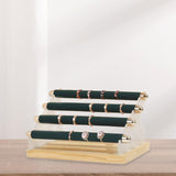 Maxbell Rings Display Stand Unique 4 Tiers Jewelry Organizer for Home Bedroom Vanity Dark Green