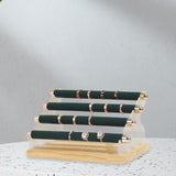 Maxbell Rings Display Stand Unique 4 Tiers Jewelry Organizer for Home Bedroom Vanity Dark Green