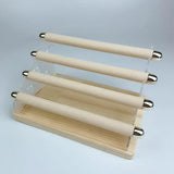 Maxbell Rings Display Stand Unique 4 Tiers Jewelry Organizer for Home Bedroom Vanity Beige Velvet