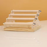 Maxbell Rings Display Stand Unique 4 Tiers Jewelry Organizer for Home Bedroom Vanity Beige Velvet