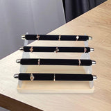 Maxbell Rings Display Stand Unique 4 Tiers Jewelry Organizer for Home Bedroom Vanity Black Velvet