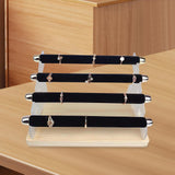 Maxbell Rings Display Stand Unique 4 Tiers Jewelry Organizer for Home Bedroom Vanity Black Velvet