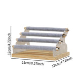 Maxbell Rings Display Stand Unique 4 Tiers Jewelry Organizer for Home Bedroom Vanity Gray Velvet