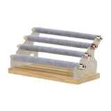 Maxbell Rings Display Stand Unique 4 Tiers Jewelry Organizer for Home Bedroom Vanity Gray Velvet