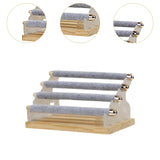 Maxbell Rings Display Stand Unique 4 Tiers Jewelry Organizer for Home Bedroom Vanity Gray Velvet