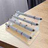 Maxbell Rings Display Stand Unique 4 Tiers Jewelry Organizer for Home Bedroom Vanity Gray Velvet