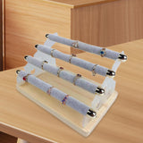 Maxbell Rings Display Stand Unique 4 Tiers Jewelry Organizer for Home Bedroom Vanity Gray Velvet