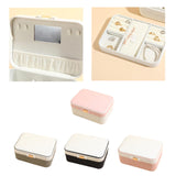 Maxbell Jewelry Box 2 Layer Jewelry Organizer for Ear Studs Pendant Charms Necklaces White