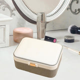 Maxbell Jewelry Box 2 Layer Jewelry Organizer for Ear Studs Pendant Charms Necklaces Gray