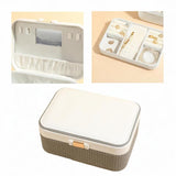 Maxbell Jewelry Box 2 Layer Jewelry Organizer for Ear Studs Pendant Charms Necklaces Gray