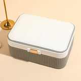 Maxbell Jewelry Box 2 Layer Jewelry Organizer for Ear Studs Pendant Charms Necklaces Gray