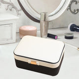 Maxbell Jewelry Box 2 Layer Jewelry Organizer for Ear Studs Pendant Charms Necklaces Black