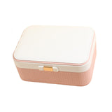 Maxbell Jewelry Box 2 Layer Jewelry Organizer for Ear Studs Pendant Charms Necklaces Pink