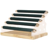 Maxbell Ring Display Stand Women Jewelry Organizer Holder for Home Retail Countertop Dark Green