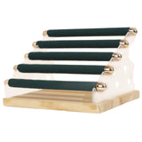 Maxbell Ring Display Stand Women Jewelry Organizer Holder for Home Retail Countertop Dark Green