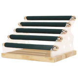 Maxbell Ring Display Stand Women Jewelry Organizer Holder for Home Retail Countertop Dark Green