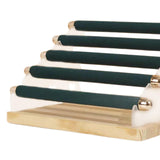 Maxbell Ring Display Stand Women Jewelry Organizer Holder for Home Retail Countertop Dark Green