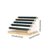 Maxbell Ring Display Stand Women Jewelry Organizer Holder for Home Retail Countertop Dark Green