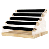 Maxbell Ring Display Stand Women Jewelry Organizer Holder for Home Retail Countertop Black