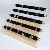 Maxbell Ring Display Stand Women Jewelry Organizer Holder for Home Retail Countertop Black